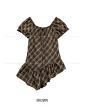 Even Asymmetrical Check Blouse