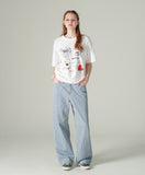 Nine Stripe Wide Denim Pants