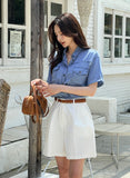 Mirnin Crop Denim Shirt