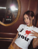 Love You Printed Crop Short Sleeve