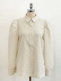 Stoney Stripe Puff Shirt Blouse
