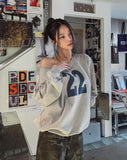 22 Cutting Off-Shoulder Sweatshirt
