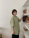 [unisex] Biger Cotton Over Short Sleeve Shirt