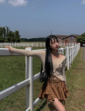 Hippie eyelet belt skirt