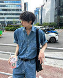 Summer denim half shirt
