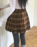 [Brushed] Blitz check pleated mini skirt