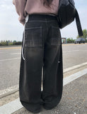 Toson Washing Wide Pocket Denim Pants