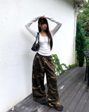 Zerb Camo Banding Pocket Wide-Fit Training Long Pants