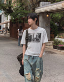 People Photo Graphic Short Sleeve T-shirt