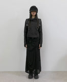 Asymmetrical Draped Long Skirt