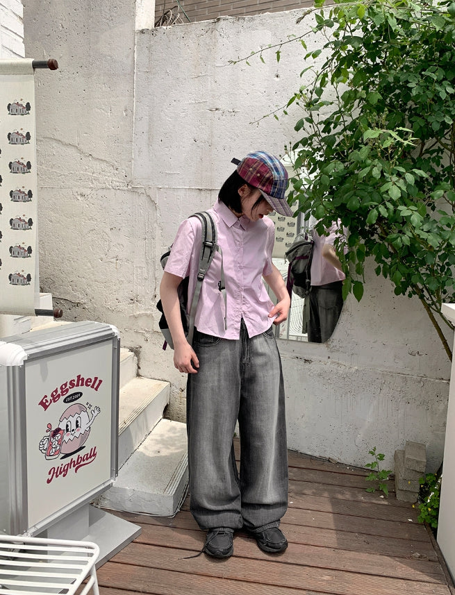 BAON (バオン) - ロセサマーウォッシュ加工ワイドデニムパンツ