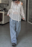 Cori Pintuck Wide Cotton Pants