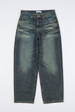 Faded relaxed embo denim pants