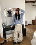 Suha Stripe Two-Way Long-Sleeve Knit Hooded Zip-Up