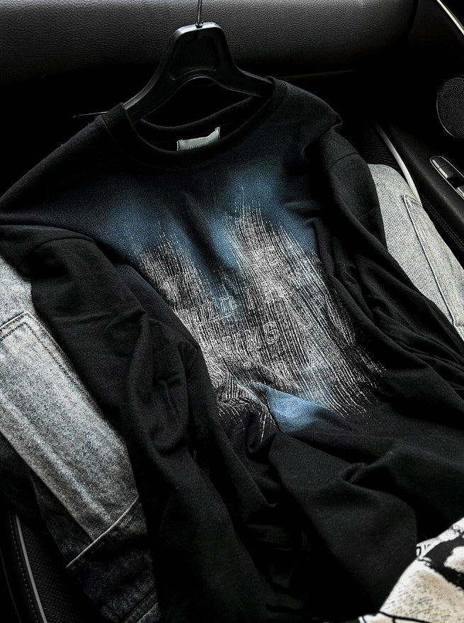 [COSYHARU公式]Hand Spray Brush Long Sleeve T-shirt COSYHARU (コシハル) - ハンドスプレーブラッシュ長袖Tシャツ