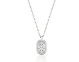 Essence Silver (W) Lab Diamond Double Room Pave Necklace