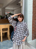 [unisex] Shudel Summer Seersucker Check Over Shirt