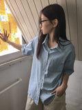 Shudo Pocket Denim Short Sleeve Shirt
