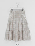 Shuning Check Pocket Midi Skirt