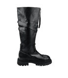 Zipper Flip Buckle Boots
