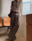 Mary three tuck wide slacks