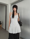 Glare pleated bustier one-piece