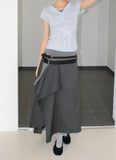UNBALANCE WRAP LAYERED SKIRT