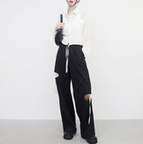 Pidyu Color Matching Side Slit Pants