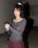 Carat Layered See-Through Tencel U-Neck T-shirt