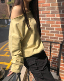 Tempu Star Studded Sleeve Shirred Off-Shoulder Sweatshirt