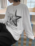 Teken Star Printing Over Long Sleeve Tee