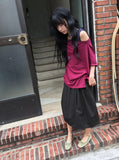 Lanka Two-Way Shoulder Loose Fit Short Sleeve Tee