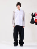 CHECK FABRIC MIX SHIRT