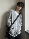 Cotton waffle pocket cardigan