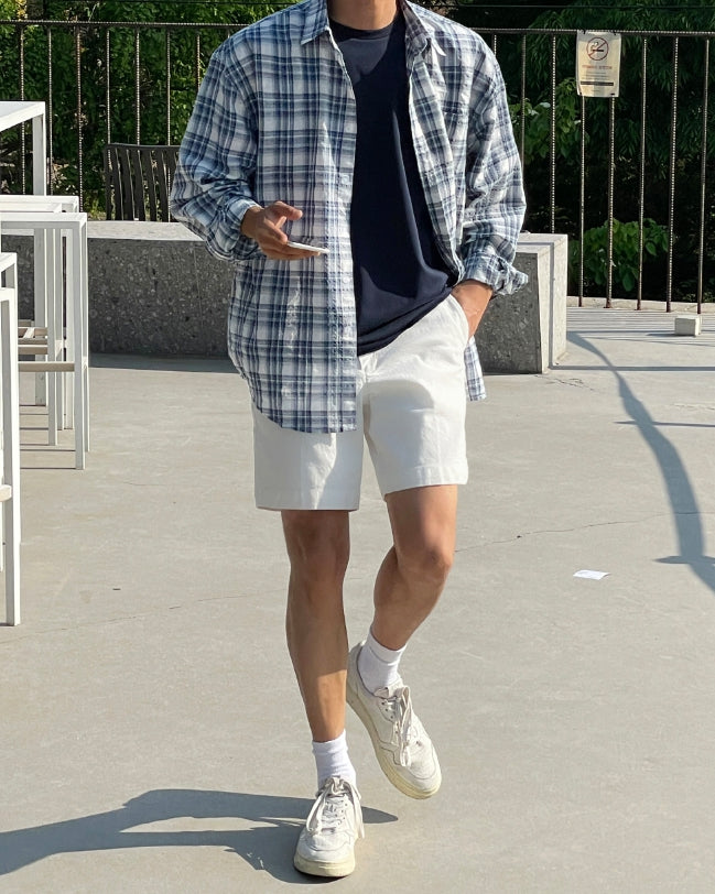 【MODERNIF】Liette overfit check shirt modernif (モダンイフ) - リエットオーバーフィットチェック