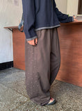 [BAONHAUS] Hokyo Star Color Matching Banding Wide Pants