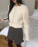 Soki Dot Frill Wool Mini Skirt