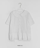 Silke Round Collar Frill Blouse