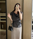 Les Drape Yoru Cap Sleeveless T-Blouse