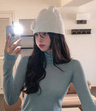 Flower Hairy Knit Beanie