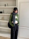 Leamu Green Star Crop Knit