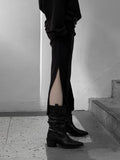 Match Shirring Slit Long Skirt