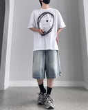 Milk Washing Bermuda Denim Pants