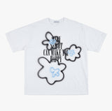 Flower spray printing over t-shirt