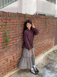 Wendell Check Frill Banding Long Skirt