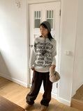 Poku lettering long angora knit