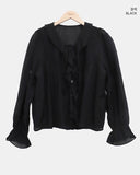 Leuken Pintuck Frill Blouse
