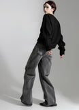 Gray Pin Wide Denim