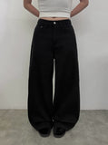 Zid Brushed Snap Cotton Wide Pants