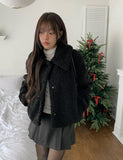 Anju Fur Collar Quilted Short Jacket